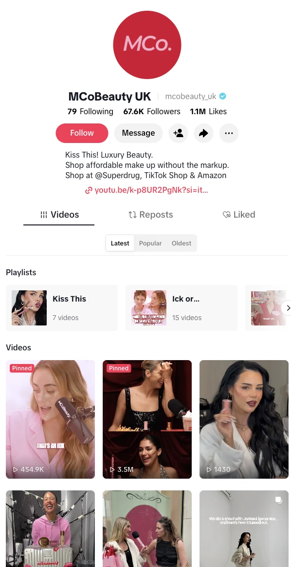MCoBeauty en TikTok Shop